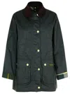 Barbour Modern Beadnell Waxed Cotton Jacket In Green