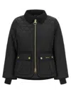 Barbour Diamond-quilted Zip-front Coat In Black