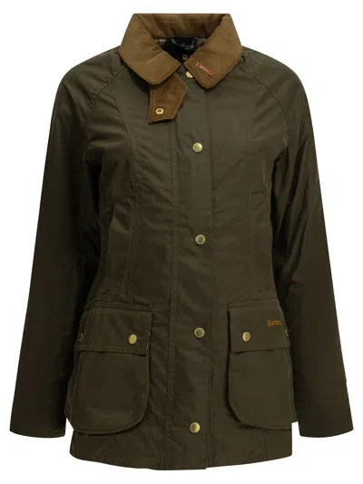 Barbour Lightweight Beadnell Womens Wax Jacket In Green