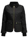 Barbour Diamond-quilted Zip-front Coat In Blue