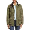 Barbour Beadnell Polarquilt Plaid-trim Utility Coat In Green