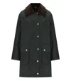 Barbour Beadnell Sage Green Long Jacket In Multi