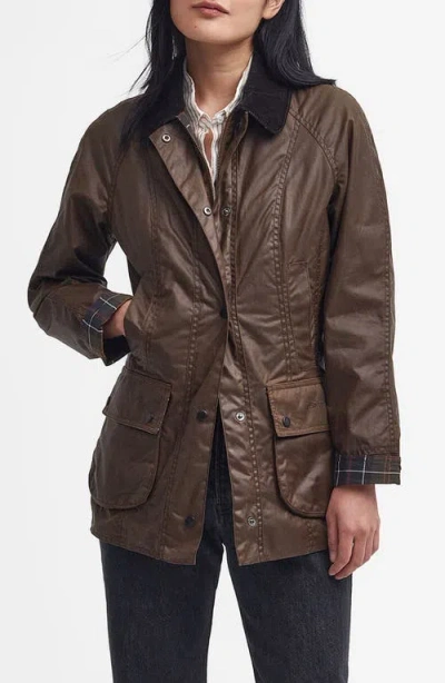 Barbour Beadnell Waxed Jacket In Brown