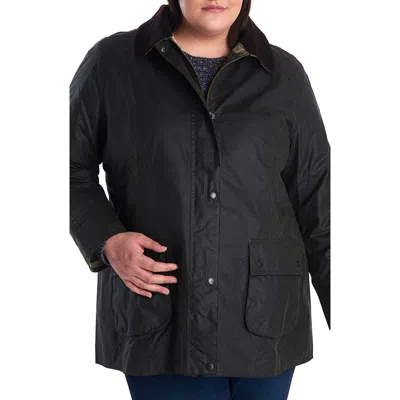 Barbour Beadnell Water Resistant Waxed Cotton Jacket In Black