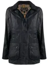 Barbour Beadnell Cotton Wax Long Sleeve Jacket In Black