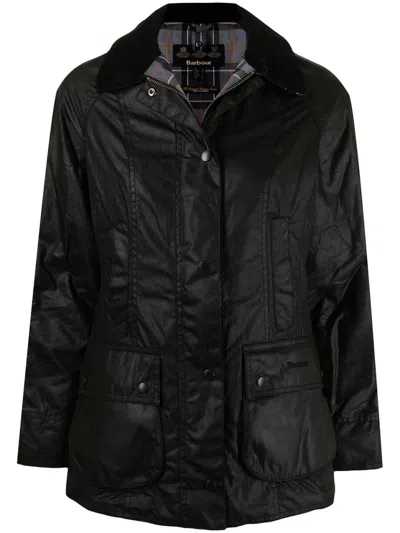 Barbour Classic Beadnell Waxed Jacket In Black