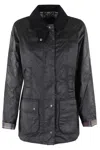 Barbour Beadnell Wax Jacket In Black