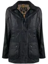 Barbour Beadnell Cotton Wax Long Sleeve Jacket In Blue