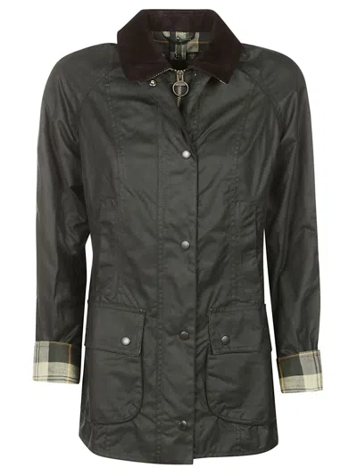 Barbour Beadnell Wax Jacket In Green