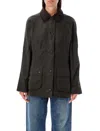 Barbour Classic Beadnell Waxed Jacket In Green