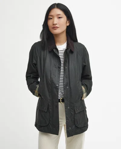 Barbour Beadnell Wax Jacket In Green