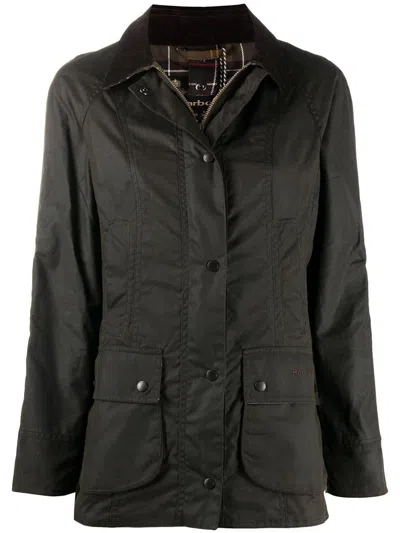 Barbour Beadnell Wax Jacket In Green
