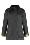 Barbour Beadnell Waxed Cotton Jacket In Black