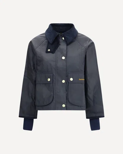 Barbour Corduroy-collar Jacket In Blue