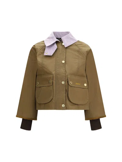 Barbour Beige Cotton Shell Jacket In Brown
