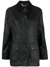 Barbour Collared Button-up Corduroy Jacket In Green