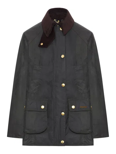 Barbour Beadnell Waxed Jacket In Black