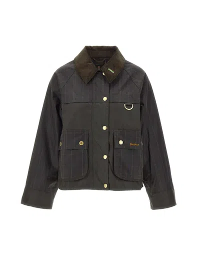 Barbour Beadnell Waxed Jacket Olive  In Black