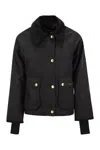 Barbour Reighton Spey Olive Green Waxed Cotton Jacket In Black