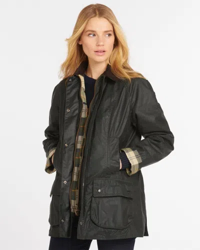 Barbour Beadnell Womens Wax Jacket In Green