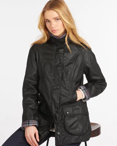Barbour Beadnell Womens Wax Jacket In Black