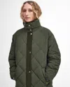 Barbour Bearnie Womens Long Puffer Jacket In Gray