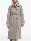 Barbour Beatrix Check Belted Trench Coat In Black