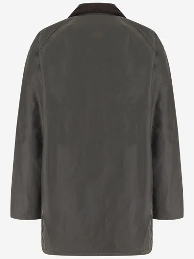 Barbour Beaufort Waxed Coat In Green
