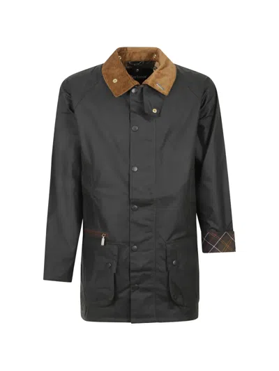 Barbour Beaufort Corduroy-collar Coat In Black