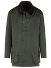 Barbour 'beaufort' Green Waxed Cotton Parka In Green