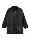 Barbour Corduroy-collar Flap-pocket Jacket In Black