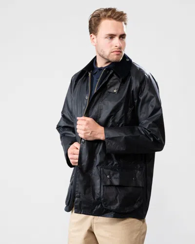 Barbour Beaufort Mens Wax Jacket In Blue