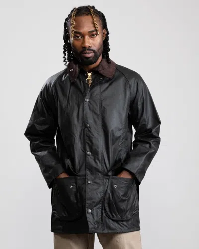 Barbour Beaufort Mens Wax Jacket In Black