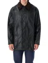 Barbour Beaufort Waxed Cotton Jacket Tartan Lined In Black