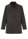 Barbour 'bedale' Green Jacket With Embroidered Logo On The Front In Tech Fabric Man In Brown