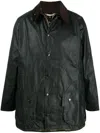 Barbour Beaufort Snap-fastening Coat In Green