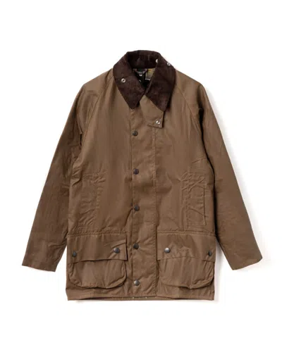 Barbour Beaufort Waxed Cotton Jacket With Iconic Design Elements In Brown