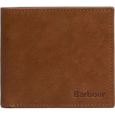 Barbour Beauly Leather Bifold Wallet In Caramel