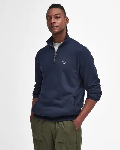 Barbour Beckhill Mens Half Zip Sweatshirt In Blue