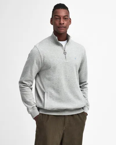 Barbour Beckhill Mens Half Zip Sweatshirt In Gray