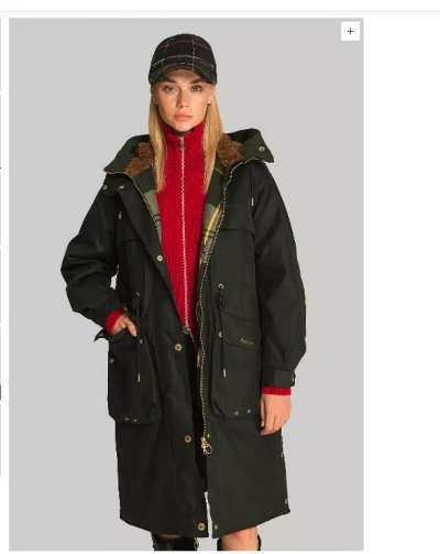 Pre-owned Barbour Banavie Women's Wax Jacket - Royal Navy Msrp$420 British Luxury In Sage Ancient
