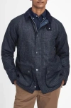 Barbour Bedale Check Wool Jacket In Blue