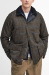 Barbour Bedale Check Wool Jacket In Brown