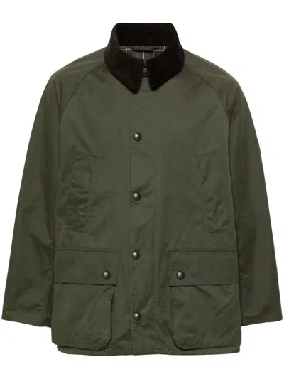Barbour Transporter Contrasting-collar Jacket In Green