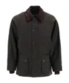 BARBOUR CONTRASTING-COLLAR ZIPPED SHIRT JACKET