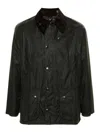 Barbour Bedale Jacket In Waxed Recycled Fabric In Green