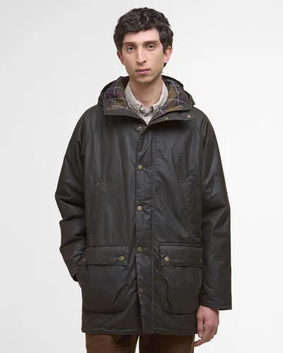 Barbour Bedale Mens Wax Parka In Green