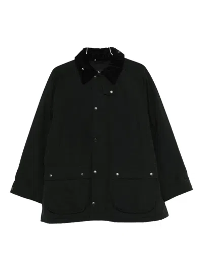 Barbour Bedale Padded Corduroy-collar Jacket In Black