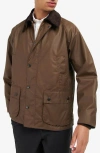 Barbour Bedale Water Resistant Waxed Cotton Jacket In Bark