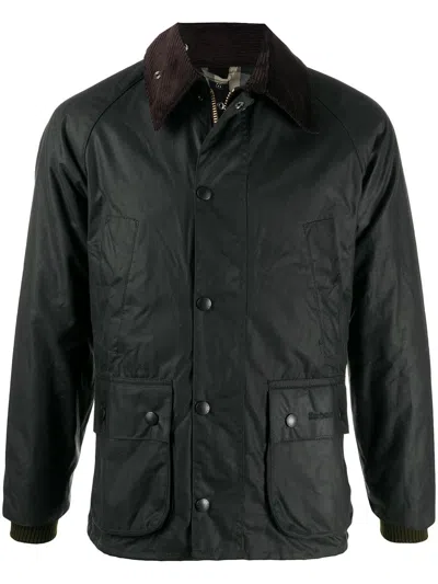 Barbour Wax Field Jacket In Green